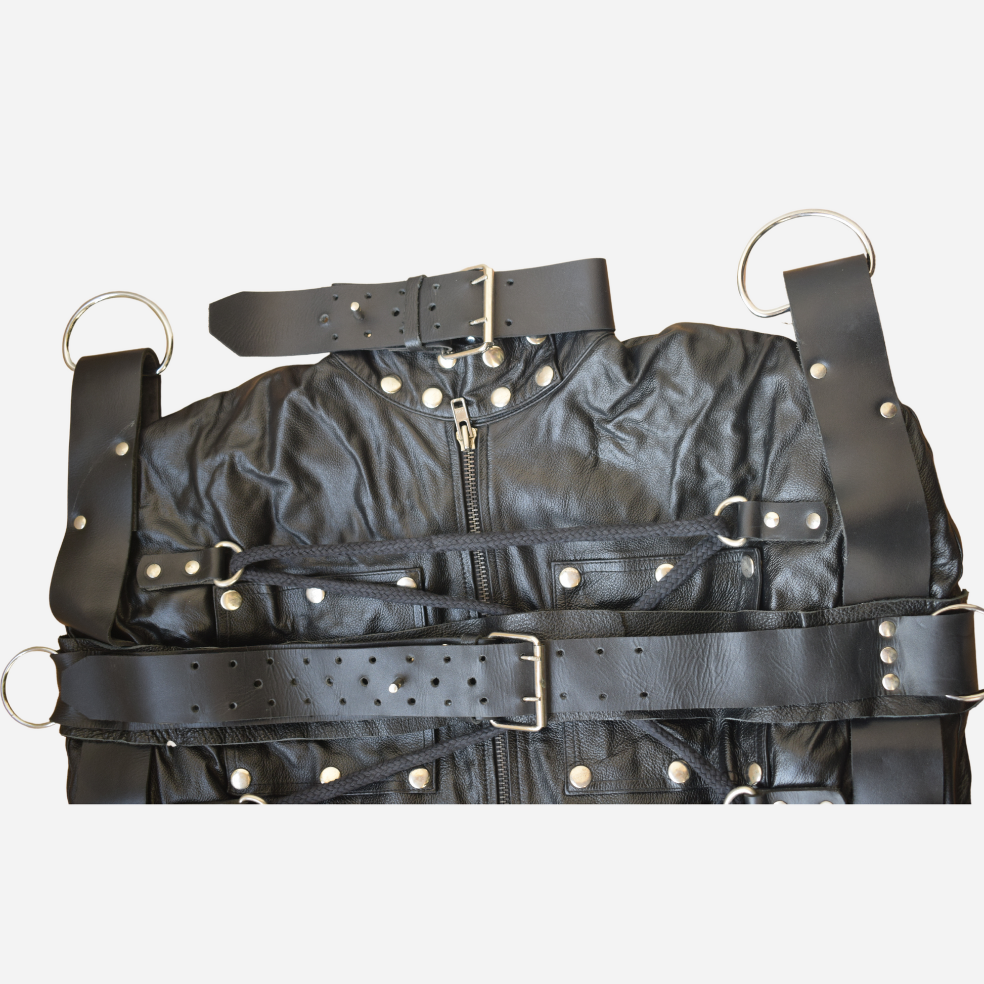 Elevate your comfort with our Genuine Leather Sleepsack, featuring heavy-duty belts and a stylish lace-up front. Crafted from premium black leather, this durable and elegant bodybag offers a secure, customizable fit for enhanced relaxation. Perfect for those who appreciate both luxury and functionality. Discover more about this high-quality leather accessory today!