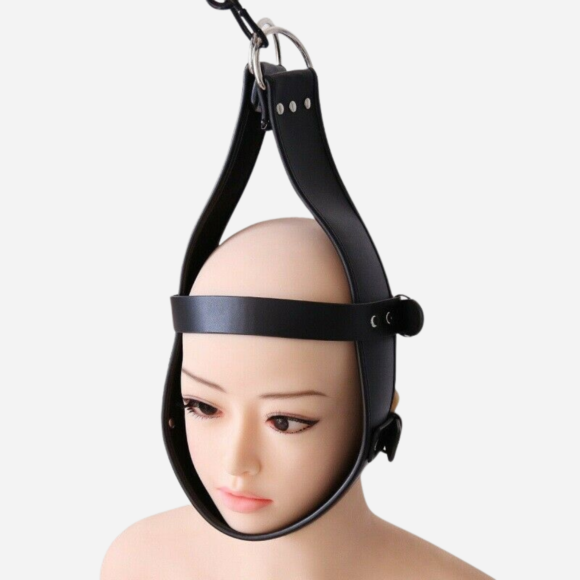 Discover the Genuine Leather Bondage Suspension Head Harness with adjustable straps, perfect for elevating your cosplay game. Crafted from high-quality leather, this versatile head harness is ideal for gothic, steampunk, and futuristic themes. Customize your fit for comfort and style. Explore our Cosplay Accessories Collection for more premium gear. Shop now to complete your look with a touch of authenticity and sophistication!