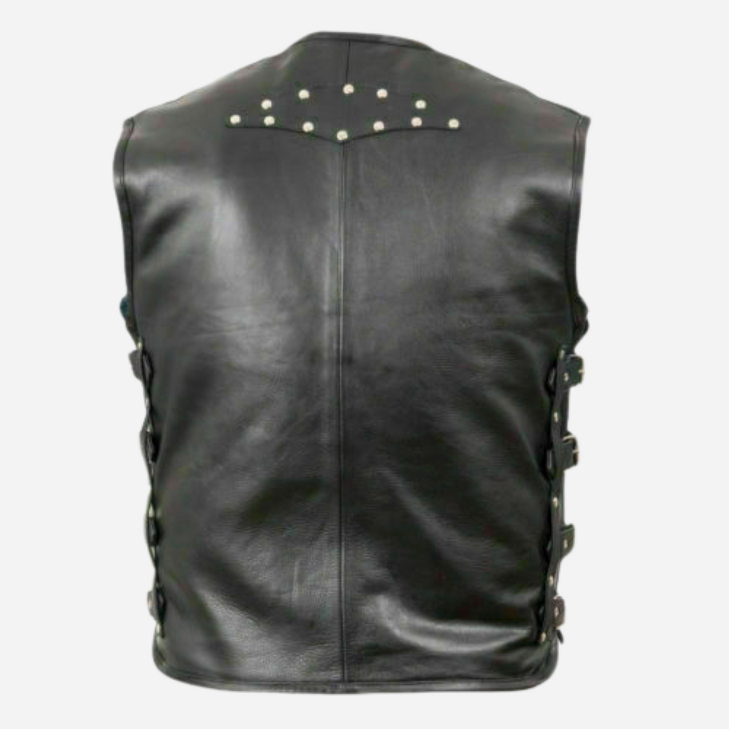 Elevate your ride with our Men's Genuine Leather Heavy Buckled Motorcycle Biker Vest Waistcoat. Crafted from high-quality black leather, this stylish vest features adjustable buckles, zipper pockets, and a comfortable fit. Explore custom sizes and our full collection for your next adventure!