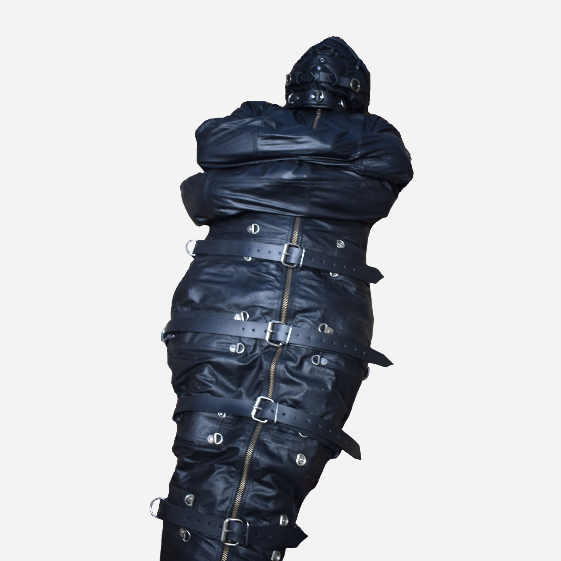 Explore our top-quality bondage sleepsack, made from durable, soft real leather for ultimate comfort and restraint. This luxurious sleepsack features a two-way zipper, thick leather belts, & hood. Reinforced for heavy use, it's handmade with precision. Available in all size for an elevated experience.