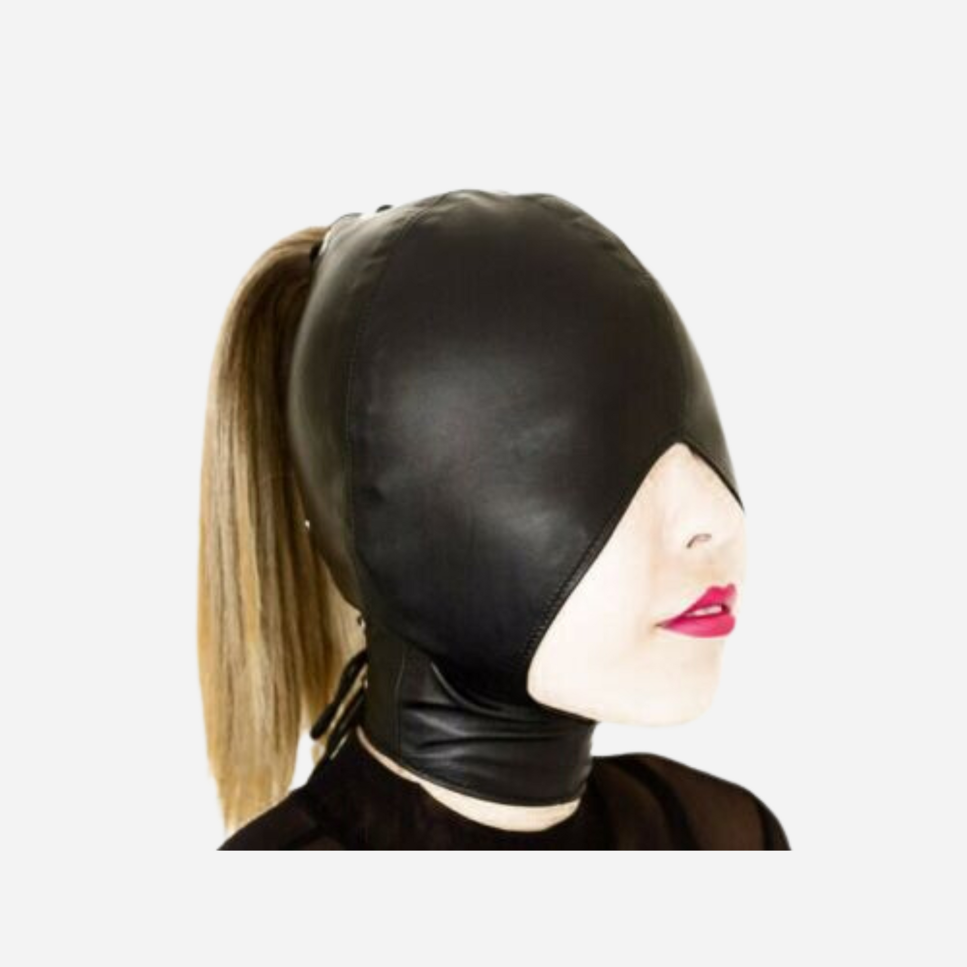 Enhance your Gothic or fantasy costume with our Real Leather Black Hooded Mask. Crafted from genuine leather, this durable and stylish mask features an adjustable lace-up closure for a perfect fit. Ideal for cosplay, themed events, and fantasy role-playing. Custom sizing available upon request.