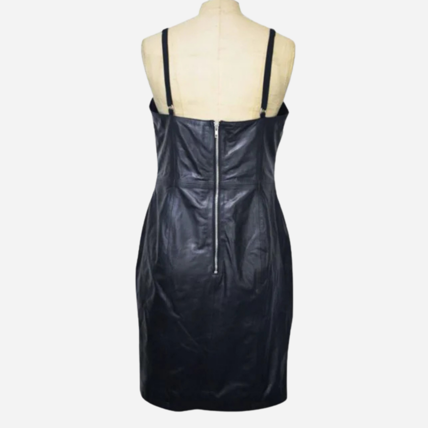 Women Studded Real Leather Bodycon Casual Formal Dress